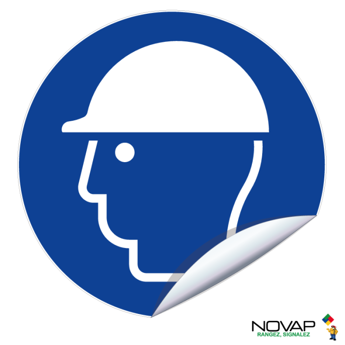 Adhésifs Casque de protection obligatoire - Novap