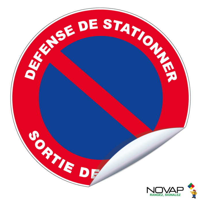 Adhésifs Défense de stationner - Sortie de secours - Novap