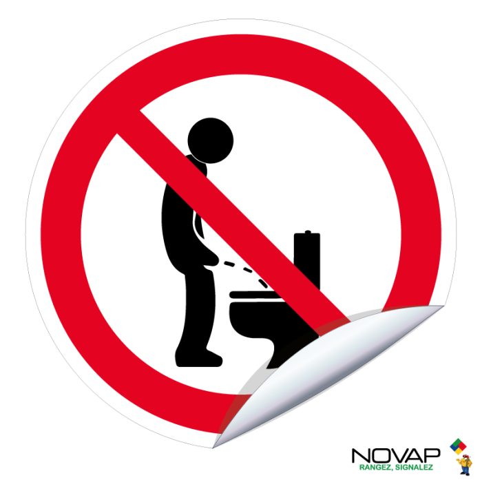 Panneau Défense d'uriner debout - Vinyle adhésif Ø80mm - Novap