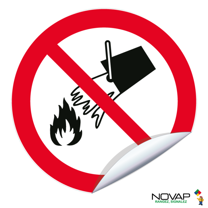 Adhésifs Interdit d'éteindre avec l'eau - Novap