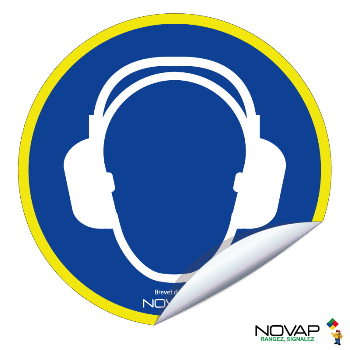 Adhésifs Casque anti-bruit obligatoire - haute visibilité - Novap
