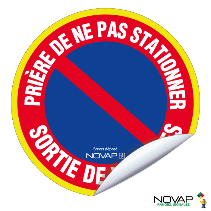 Adhésifs Prière de ne pas stationner - Sortie de voitures - haute visibilité - Novap