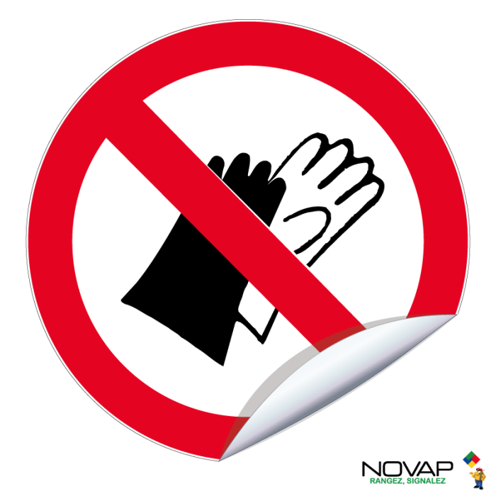 Adhésifs Interdit de porter des gants - Novap