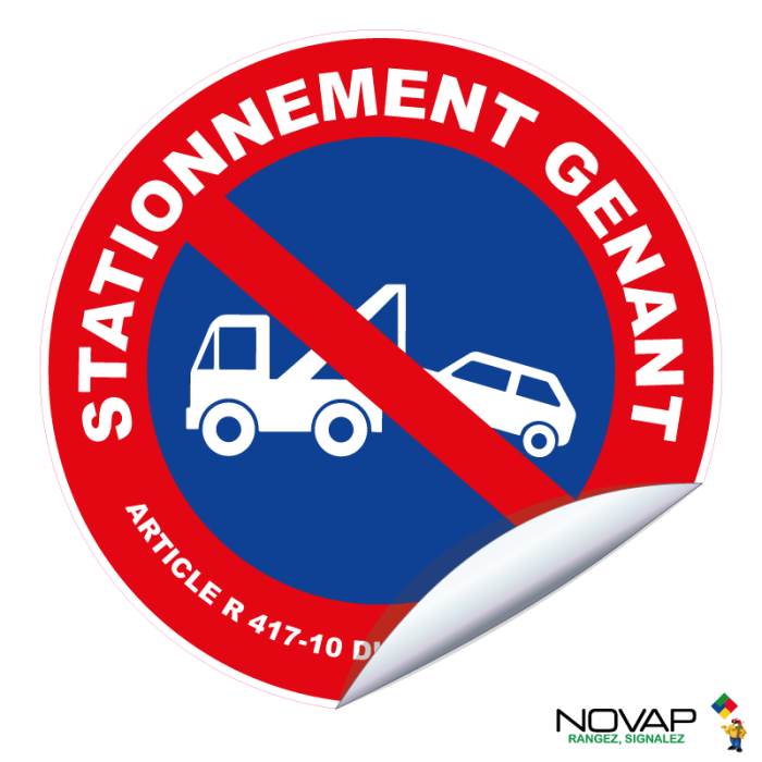 Adhésifs Stationnement gênant mise en fourrière - Novap