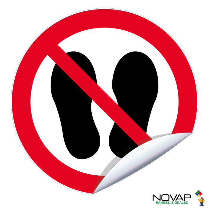 Adhésifs Ne pas marcher ou stationner à cet endroit - Novap