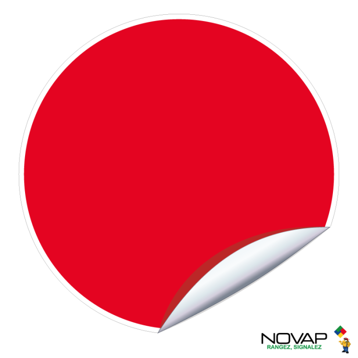 Panneau Rond rouge - Adhésif Ø180mm - Novap