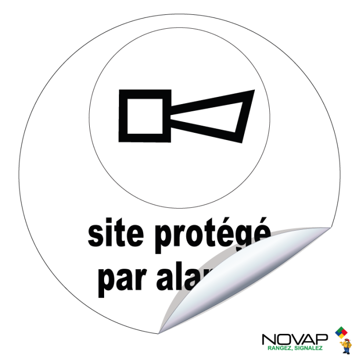 Adhésifs Site protégé par alarme - Novap