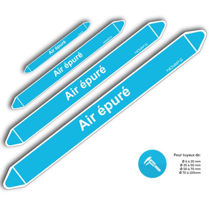 Marqueurs de tuyauterie - Air Épuré - Novap