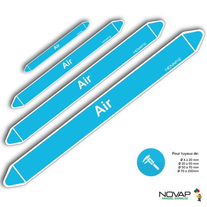 Marqueurs de tuyauterie - Air - Novap