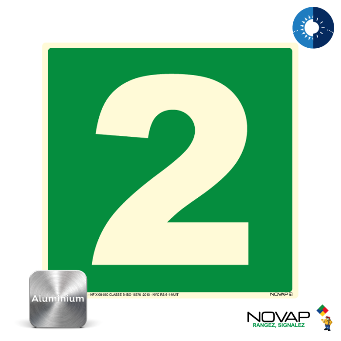 Panneau photoluminescent N°2 - Alu 200x200mm - Novap