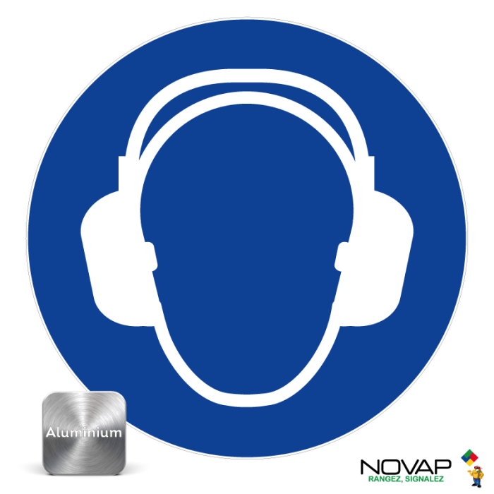 Panneau Casque anti-bruit obligatoire - Alu Ø300mm - Novap