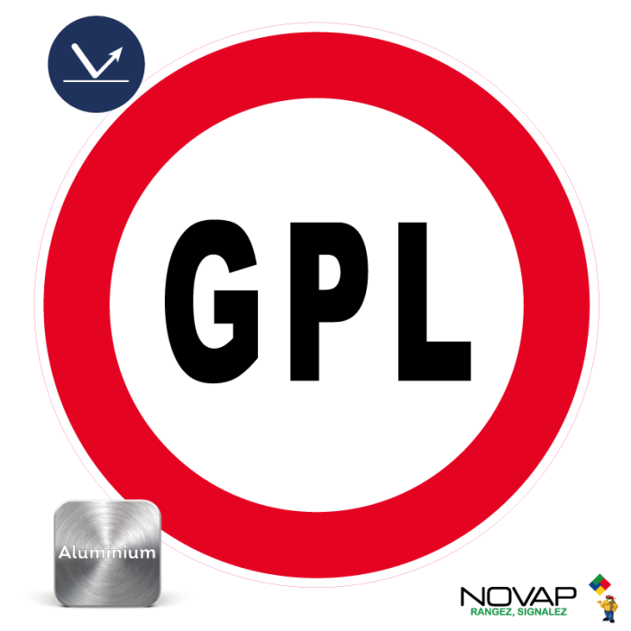 Panneau Interdit aux GPL - Classe A - Alu Ø450mm - Novap