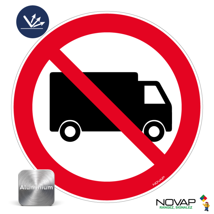 Panneau Interdit aux poids lourds - Classe 2 - Alu Ø300mm - Novap
