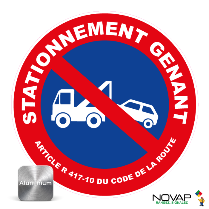 Panneau Aluminium Stationnement gênant - Novap