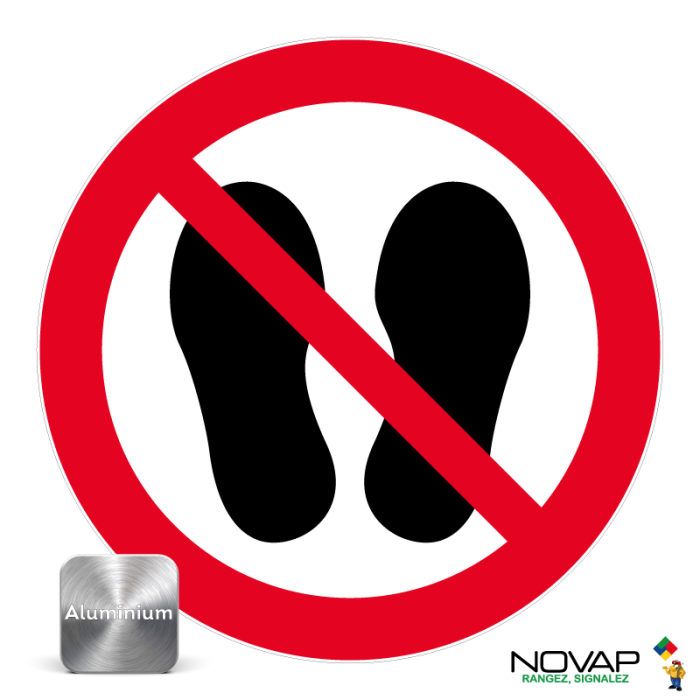 Panneau Ne pas marcher ou stationner à cet endroit - Alu Ø180mm - Novap