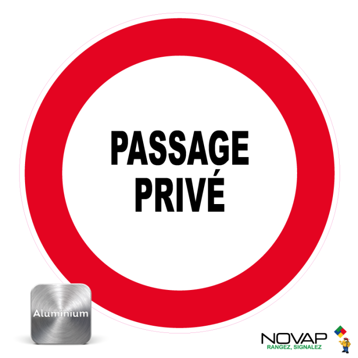 Panneau Passage privé - Alu Ø300mm - Novap