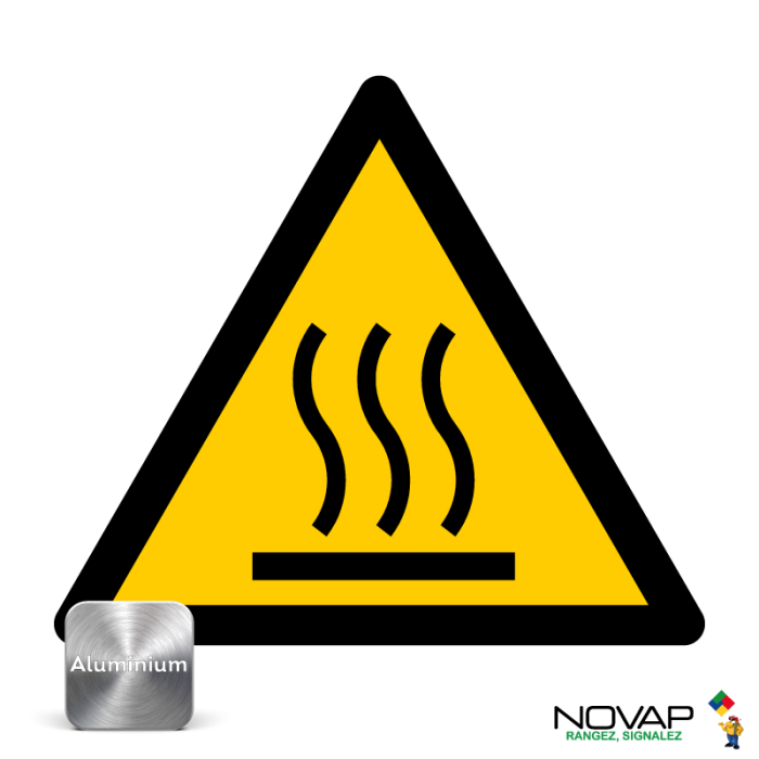 Panneau Danger Surface chaude - Alu triangle 100mm - Novap