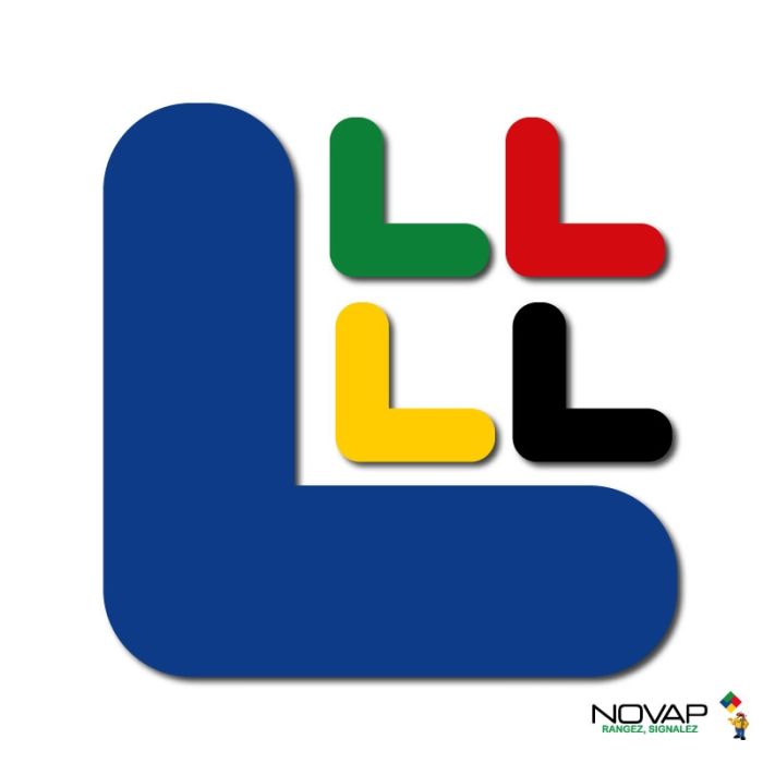 Lot de 10 adhésifs spécial marquage au sol - angles 150 x 150mm - NOVAP