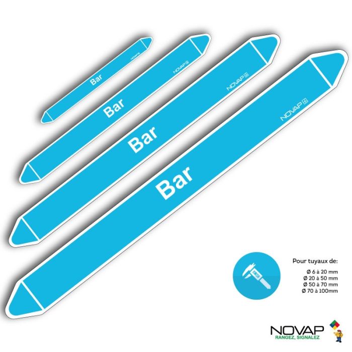Marqueurs de tuyauterie - Bar - Novap