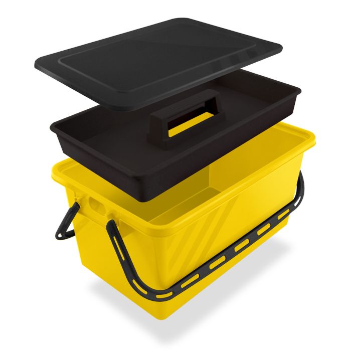 Boite de rangement 10 17 ou 24 L Jaune - couvercle noir - SERATOU - Novap