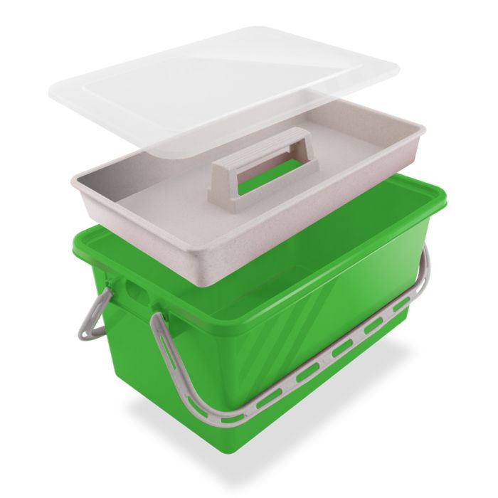 Boite de rangement 10 17 ou 24 L Vert - couvercle translucide - SERATOU - Novap