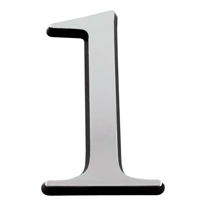 Chiffre 1 en relief autocollant - Argent - Novap