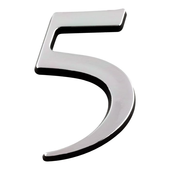 Chiffre 5 en relief autocollant - Argent - Novap