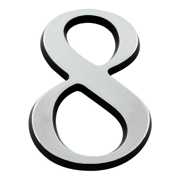 Chiffre 8 en relief autocollant - Argent - Novap