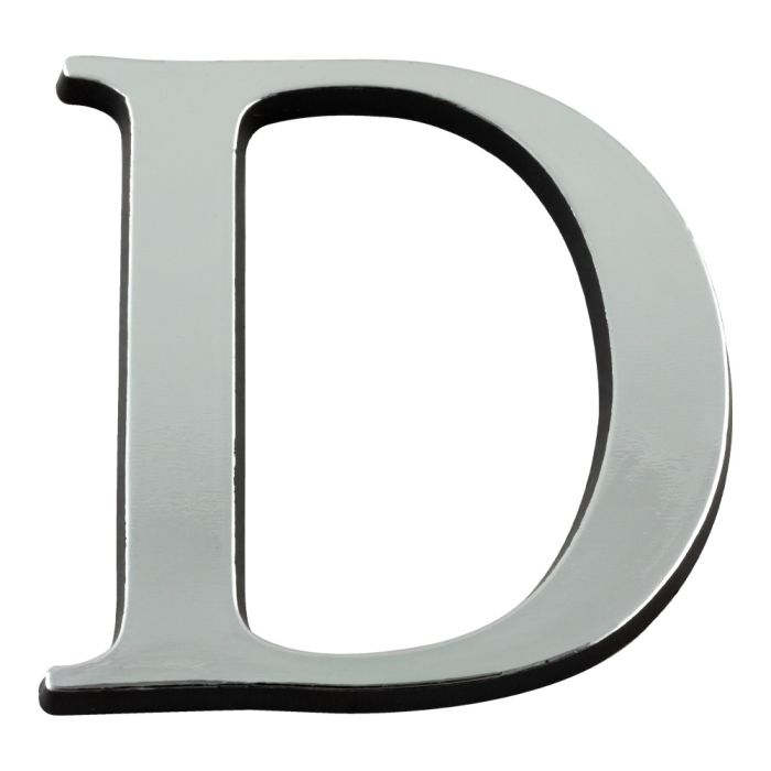 Lettre D en relief autocollant - Argent - Novap