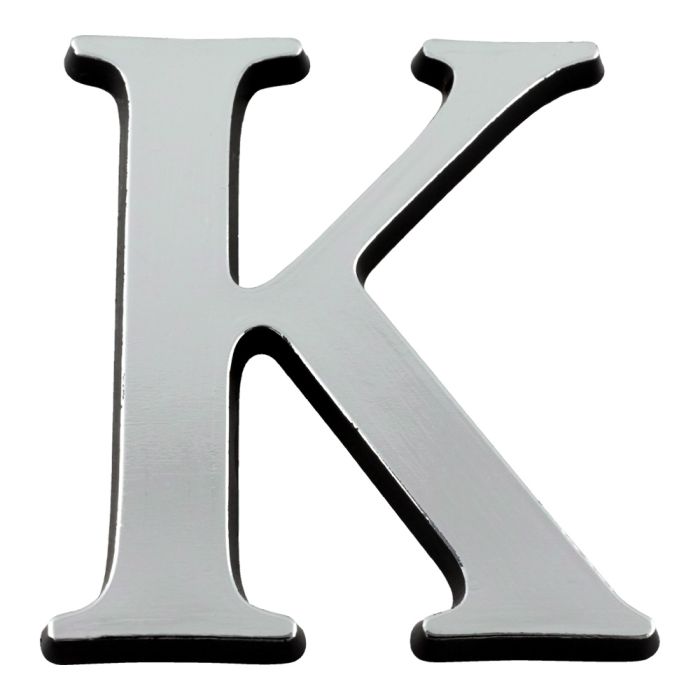 Lettre K en relief autocollant - Argent - Novap