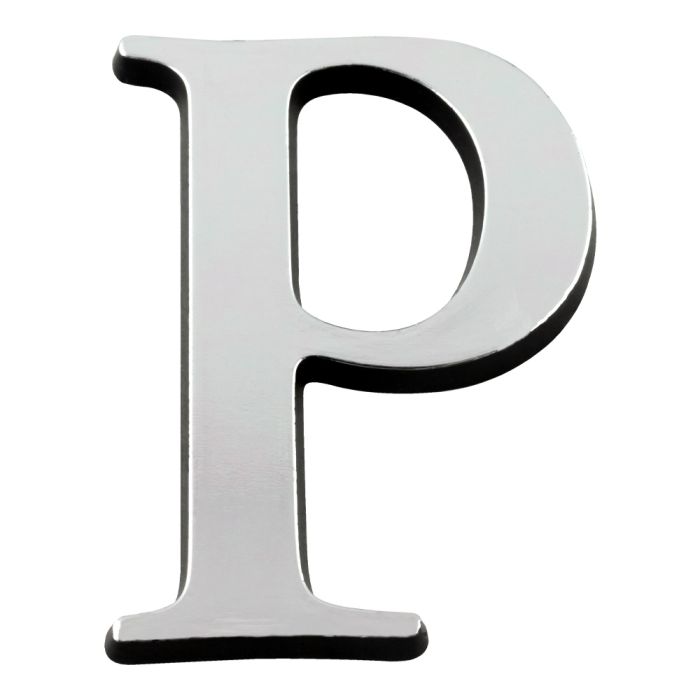 Lettre P en relief autocollant - Argent - Novap