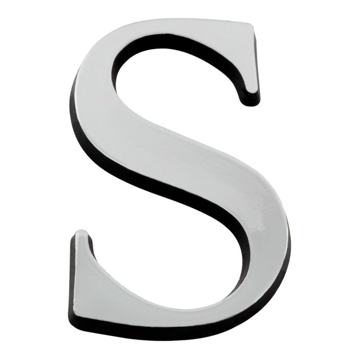Lettre S en relief autocollant - Argent - Novap