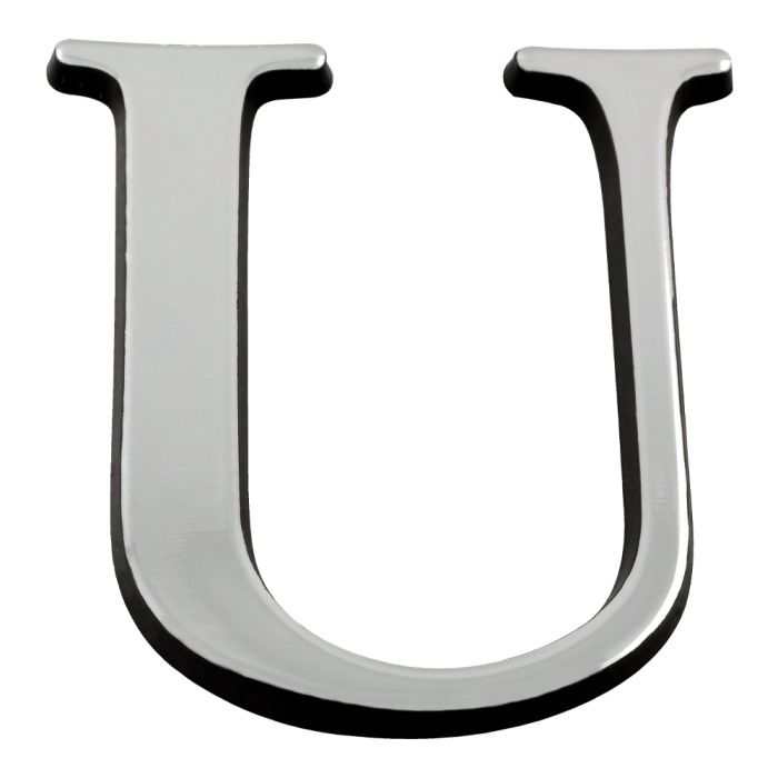 Lettre U en relief autocollant - Argent - Novap