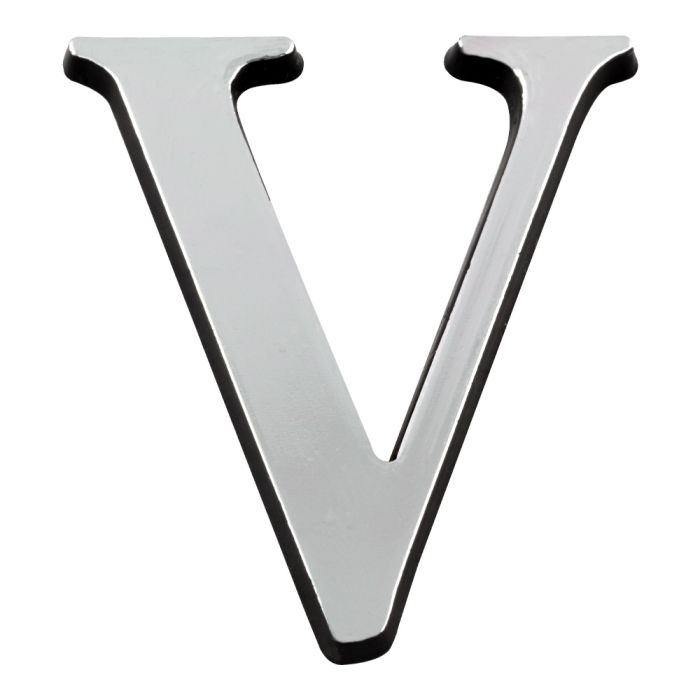 Lettre V en relief autocollant - Argent - Novap