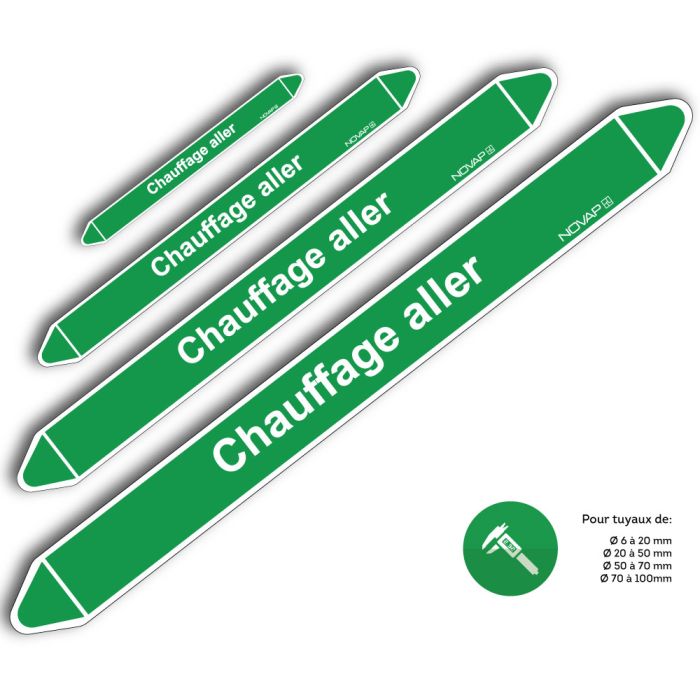 Marqueurs de tuyauterie - Chauffage aller - Novap