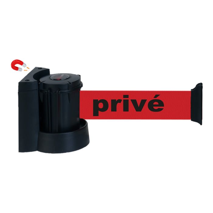 Dérouleur mural magnétique avec sangle Rouge Privé - Novap