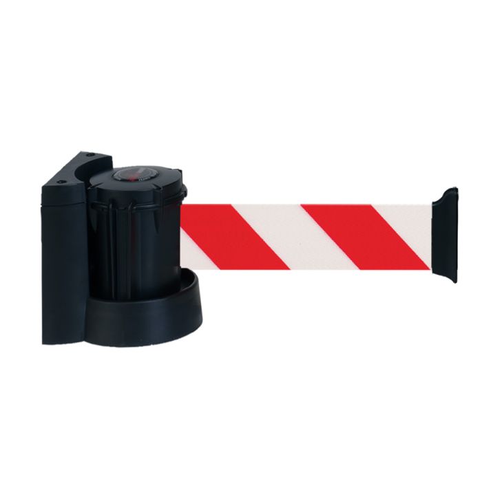 Dérouleur mural à fixer avec sangle Rouge/Blanc hachuré - Novap