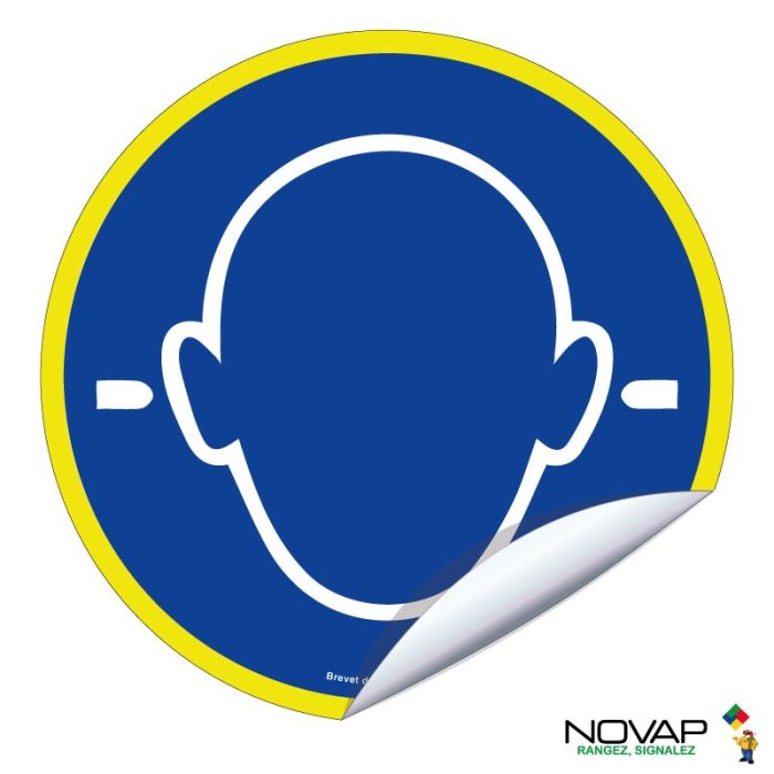 Adhésifs Port obligatoire des bouchons d'oreilles - haute visibilité - Novap