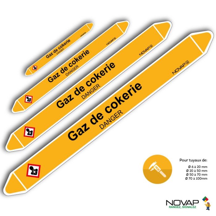 Marqueurs de tuyauterie - Gaz de cokerie - Novap