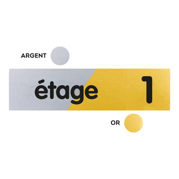 Plaquettes de porte 170x45mm - Étage 1 - Argent & Or - Novap