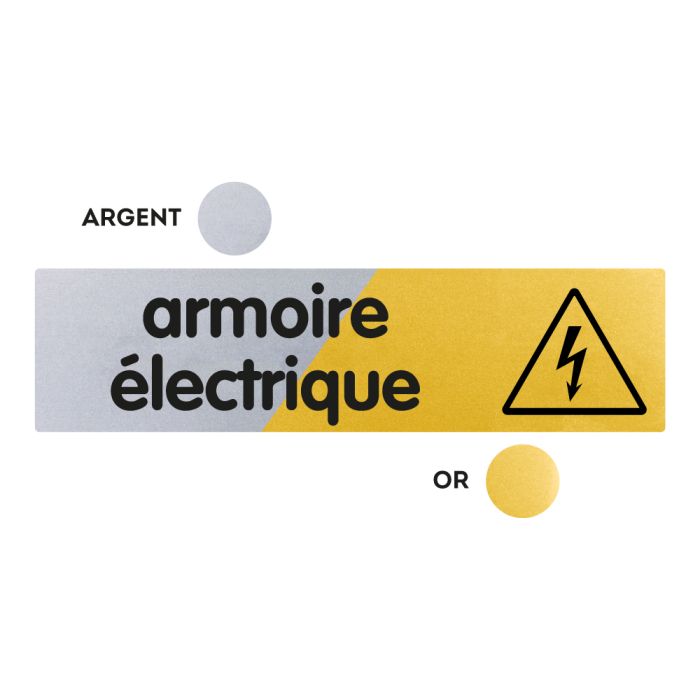 Plaquettes de porte 170x45mm - Armoire électrique - Argent & Or - Novap