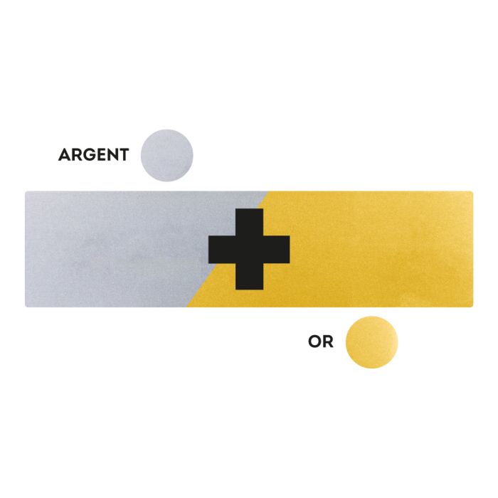 Plaquettes de porte 170x45mm - Centre de soins - Argent & Or - Novap