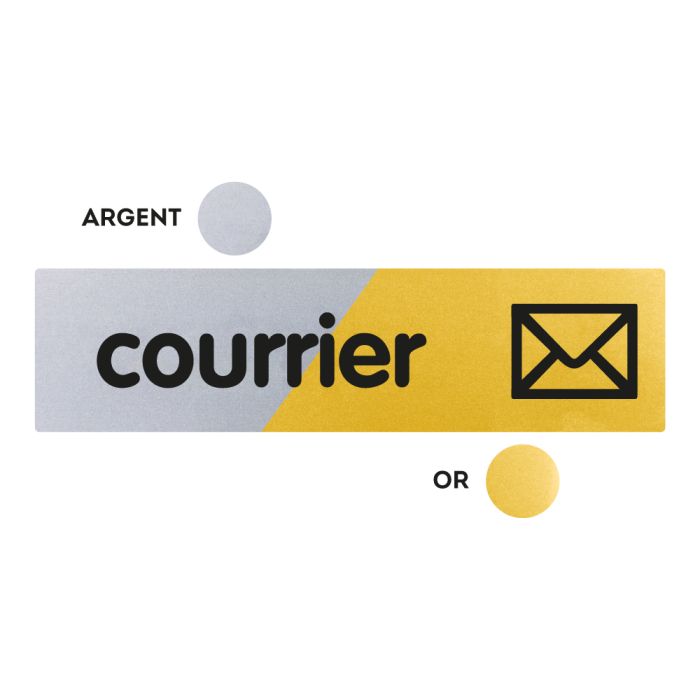 Plaquettes de porte 170x45mm - Courrier - Argent & Or - Novap