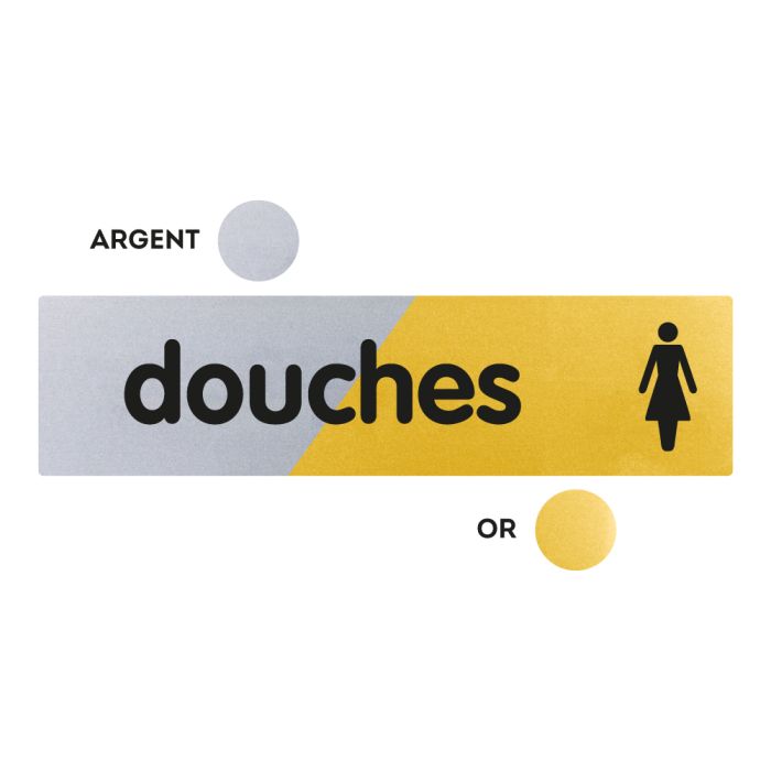 Plaques de porte 170x45mm - Douches femmes - Argent & Or - Novap