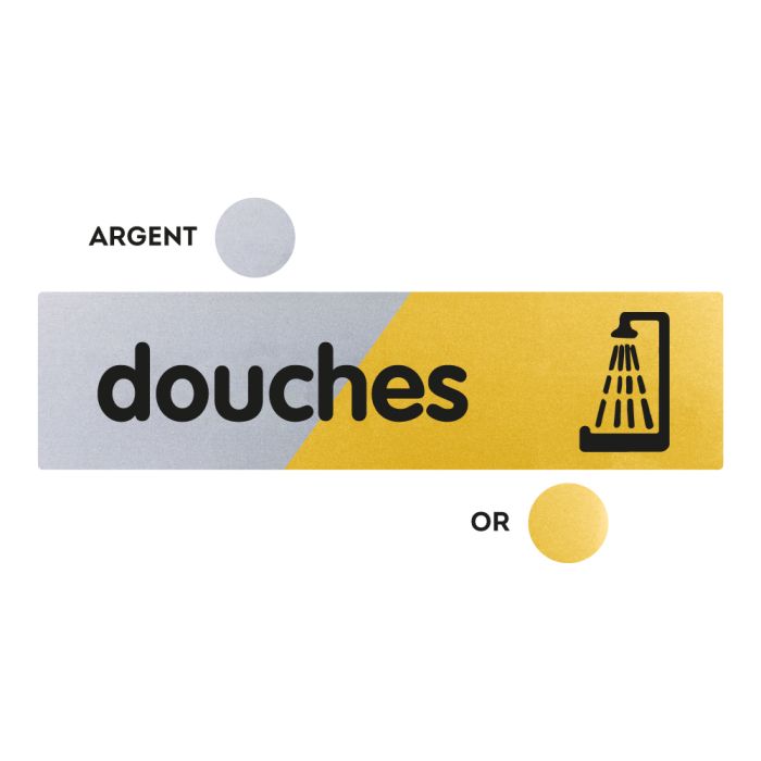 Plaquettes de porte 170x45mm - Douches - Argent & Or - Novap