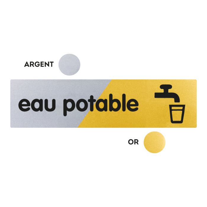 Plaquettes de porte 170x45mm - Eau potable - Argent & Or - Novap
