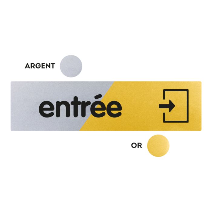 Plaquettes de porte 170x45mm - Entrée - Argent & Or - Novap