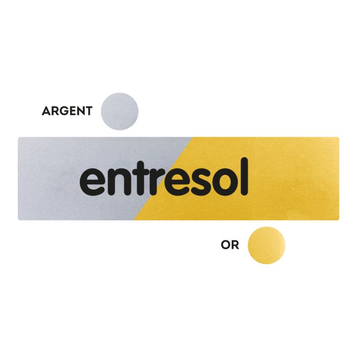 Plaquettes de porte 170x45mm - Entresol - Argent & Or - Novap