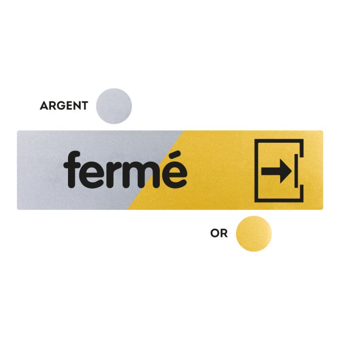 Plaquettes de porte 170x45mm - Fermé - Argent & Or - Novap