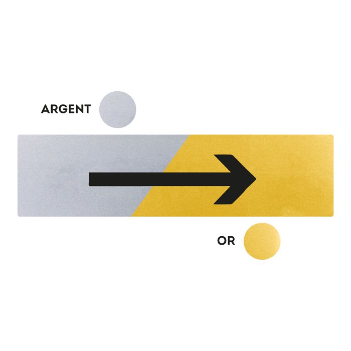Plaquettes de porte 170x45mm - Flèche - Argent & Or - Novap